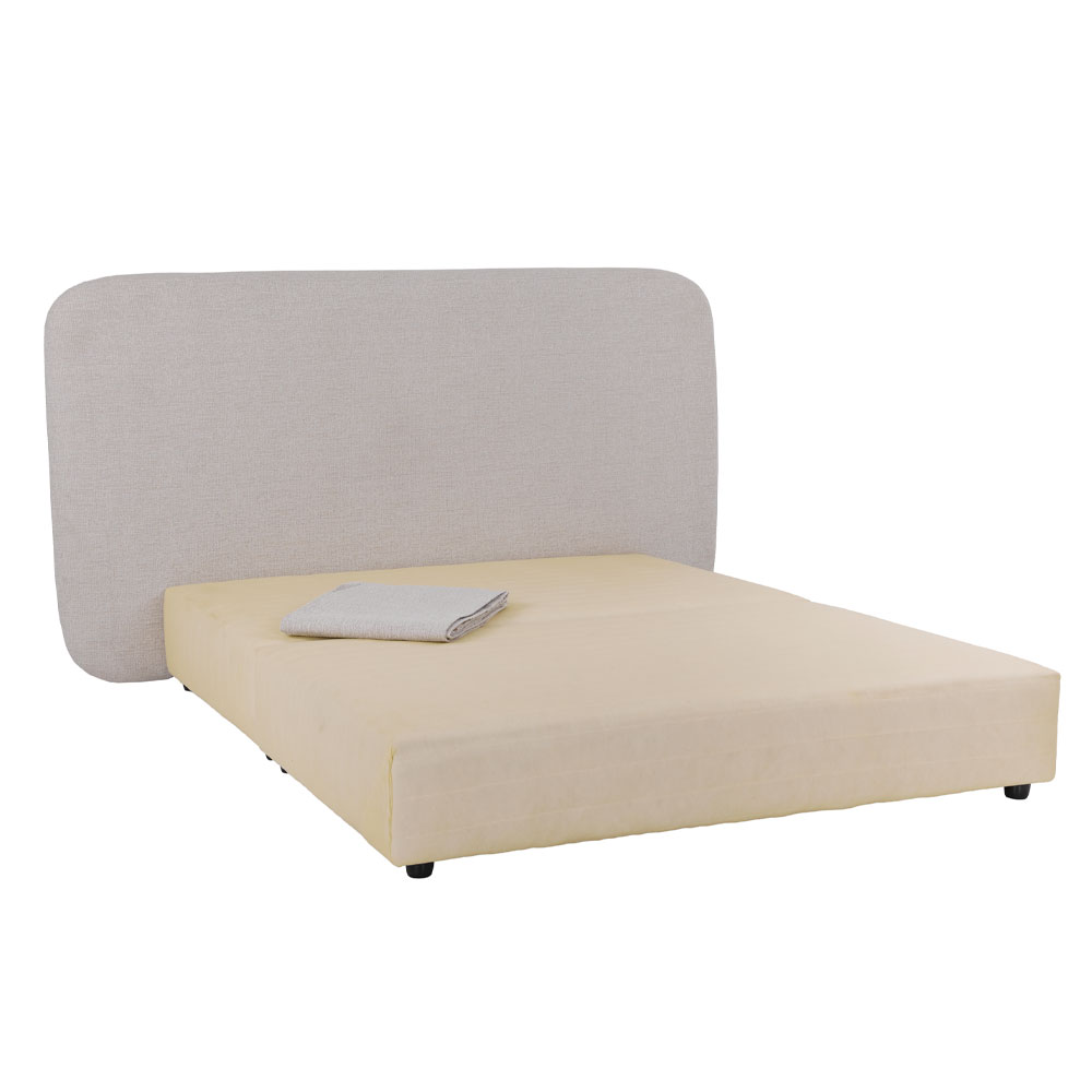 OVAL ΚΡΕΒΑΤΙ ΧΩΡΙΣ ΑΠΟΘΗΚ. ΧΩΡΟ (ΓΙΑ ΣΤΡΩΜΑ 160x200cm) OFF WHITE 221x209x122 - Image 4