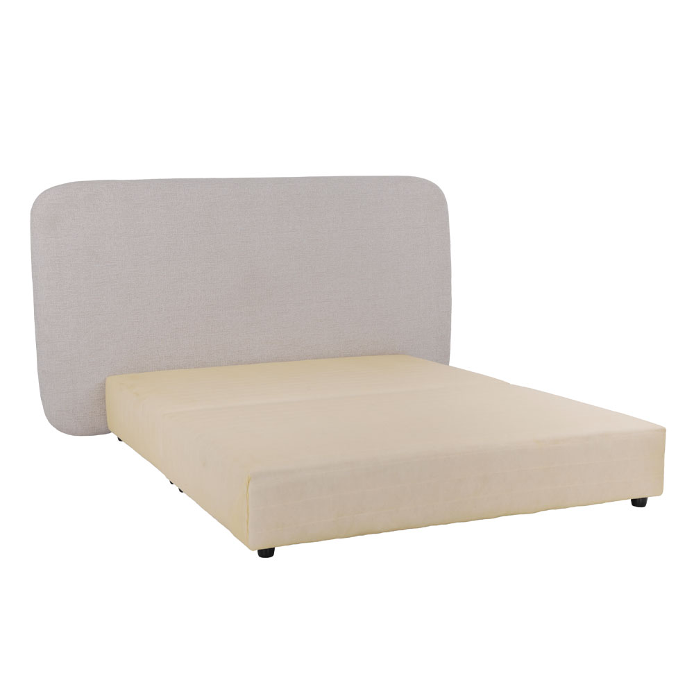 OVAL ΚΡΕΒΑΤΙ ΧΩΡΙΣ ΑΠΟΘΗΚ. ΧΩΡΟ (ΓΙΑ ΣΤΡΩΜΑ 160x200cm) OFF WHITE 221x209x122 - Image 5