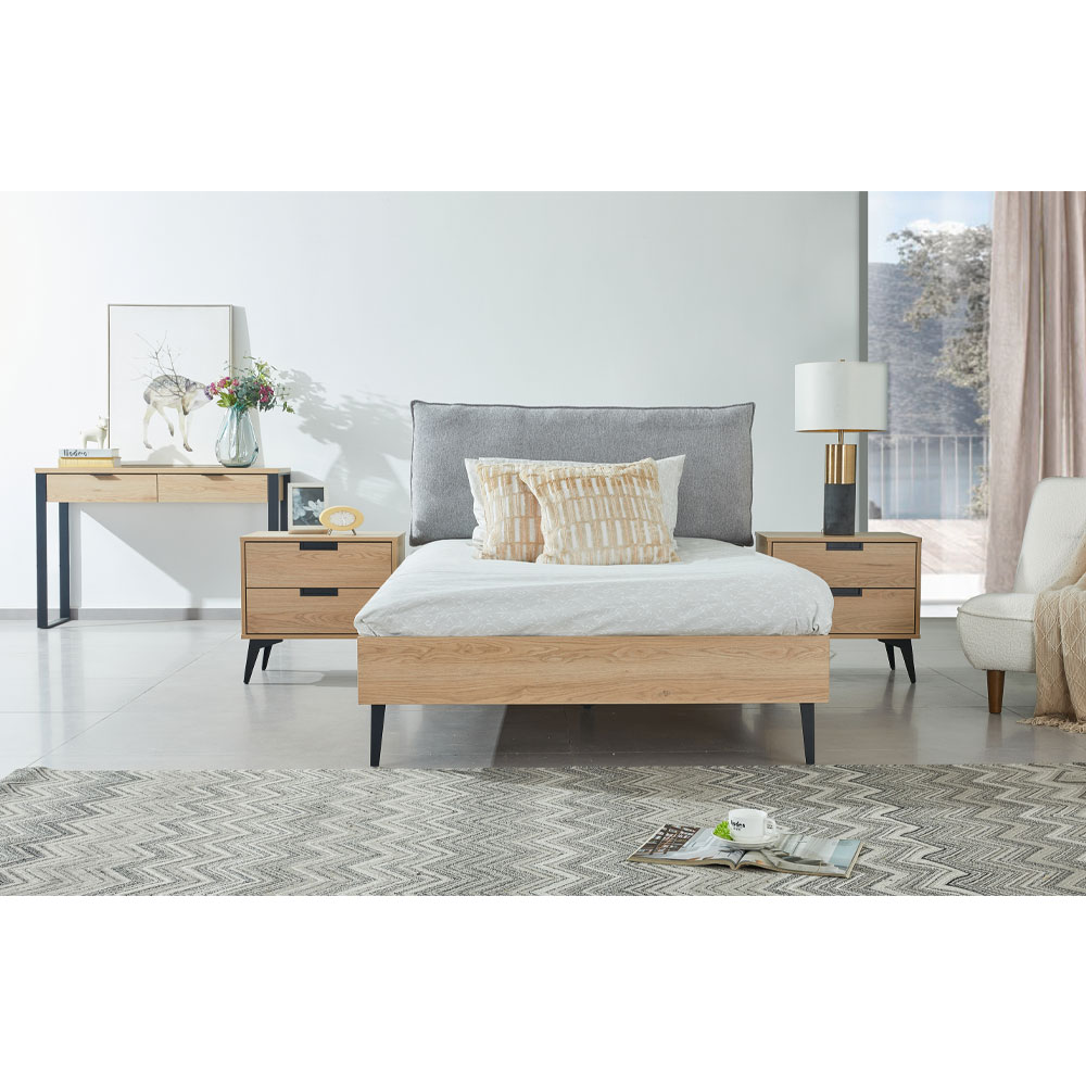 NEON ΚΡΕΒΑΤΙ (ΓΙΑ ΣΤΡΩΜΑ 120x200cm) ΓΚΡΙ ΦΥΣΙΚΟ 127x210x101 - Image 2