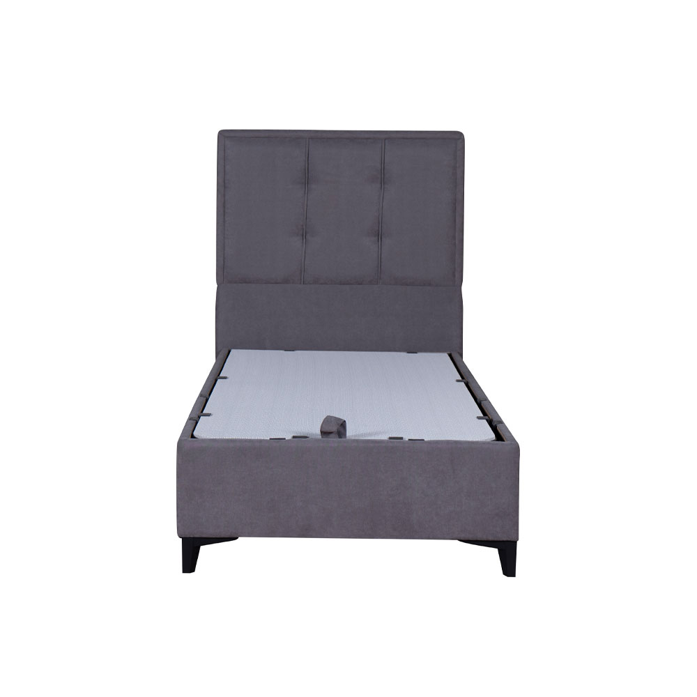 PIANO ΚΡΕΒΑΤΙ ΜΕ ΑΠΟΘΗΚ. ΧΩΡΟ (ΓΙΑ ΣΤΡΩΜΑ 90x200cm) ΓΚΡΙ 07-780 207x97x115 - Image 3