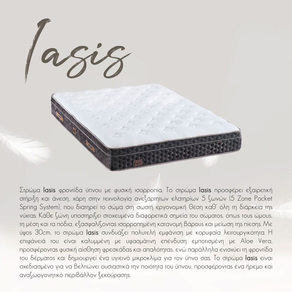 IASIS ΣΤΡΩΜΑ 120x200cm ΛΕΥΚΟ ΑΝΘΡΑΚΙ 200x120x30 - Image 2