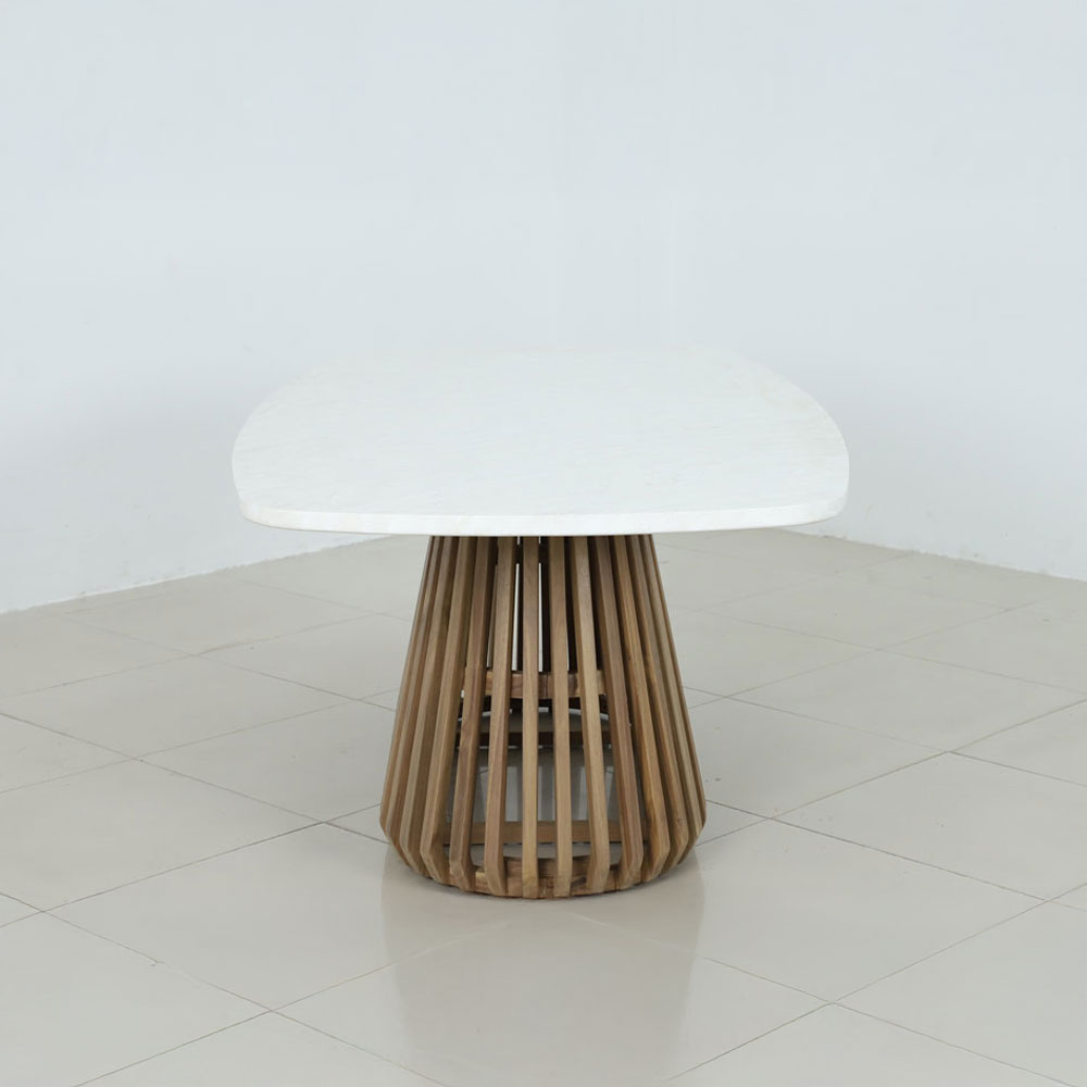 SIRACUSA ΤΡΑΠΕΖΙ ΛΕΥΚΟ 220x110x79cm - Image 2