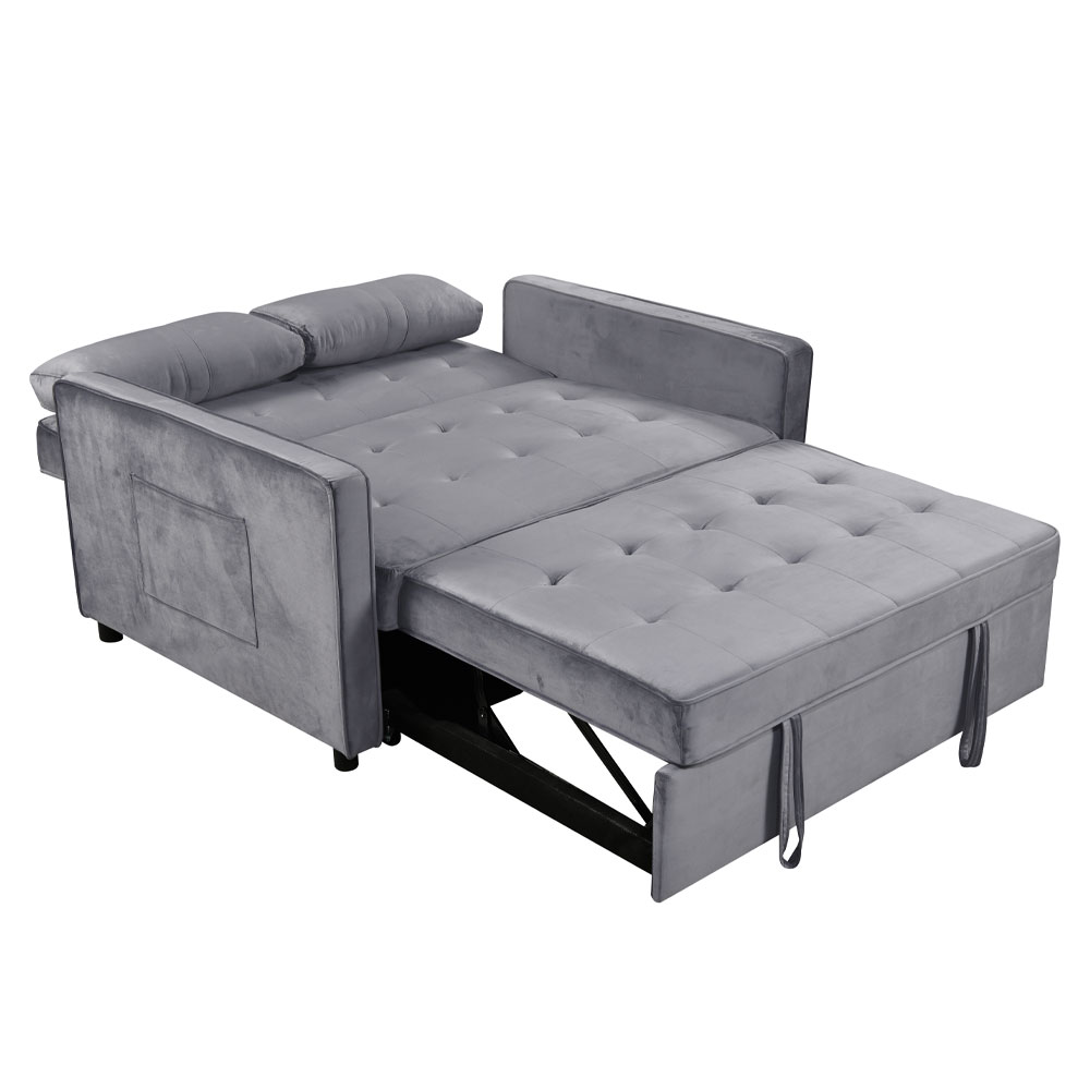 SOLUTION ΚΑΝΑΠΕΣ ΚΡΕΒΑΤΙ 2ΘΕΣΙΟΣ ΓΚΡΙ 133x94x87 - Image 2