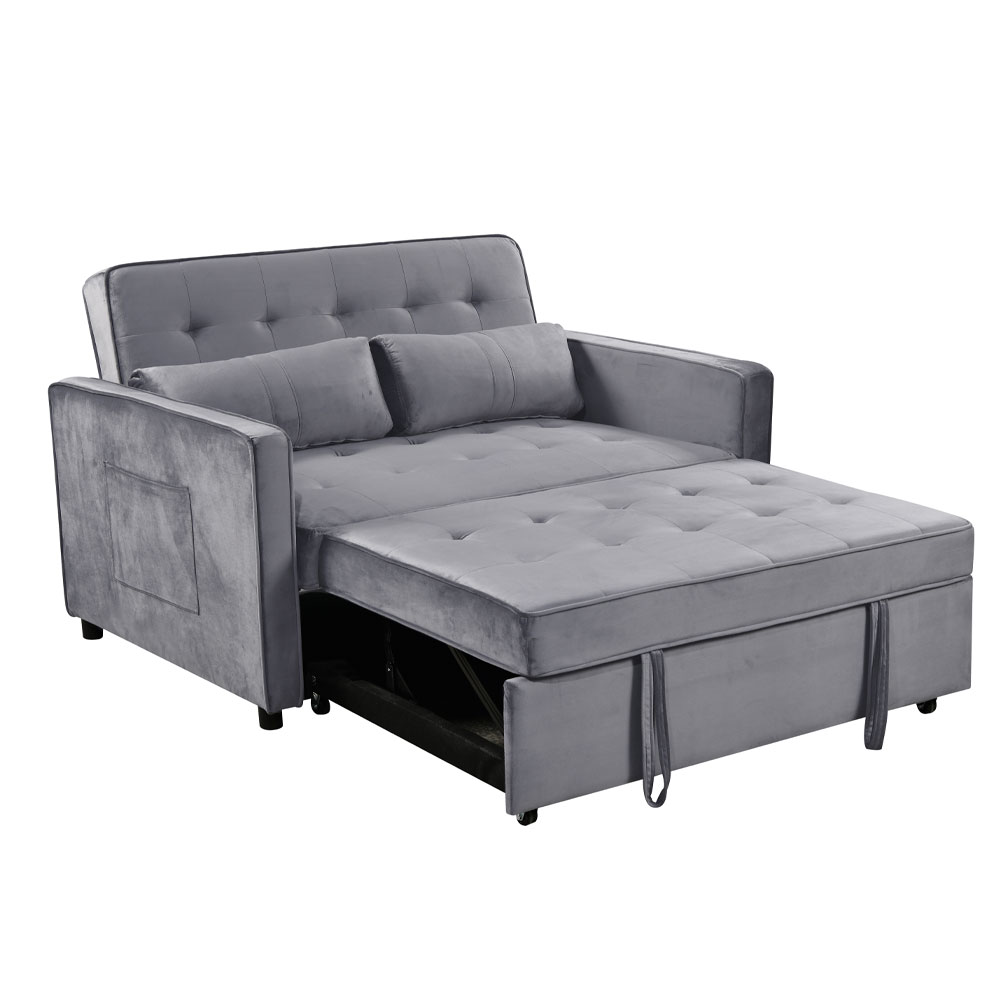 SOLUTION ΚΑΝΑΠΕΣ ΚΡΕΒΑΤΙ 2ΘΕΣΙΟΣ ΓΚΡΙ 133x94x87 - Image 3