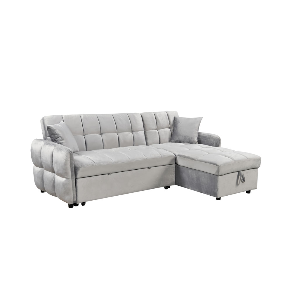 CROSSOVER ΚΑΝΑΠΕΣ ΚΡΕΒΑΤΙ ΓΩΝΙΑ ΑΝΑΣΤΡΕΨΙΜΗ ΓΚΡΙ ΑΝΟΙΧΤΟ 213x145x83cm