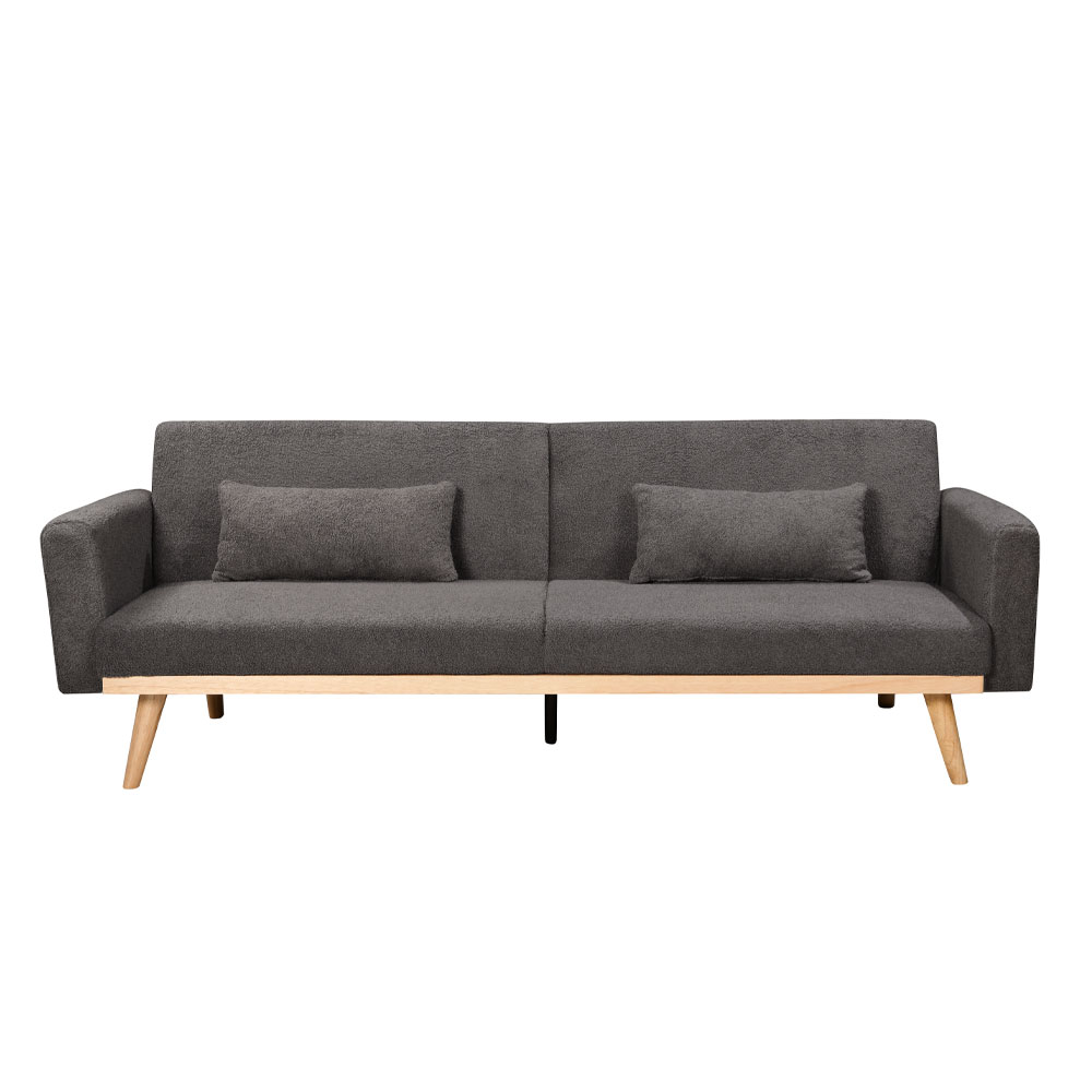 PANTA ΚΑΝΑΠΕΣ ΚΡΕΒΑΤΙ 3ΘΕΣΙΟΣ ΓΚΡΙ ΣΚΟΥΡΟ 210x77x77cm - Image 3