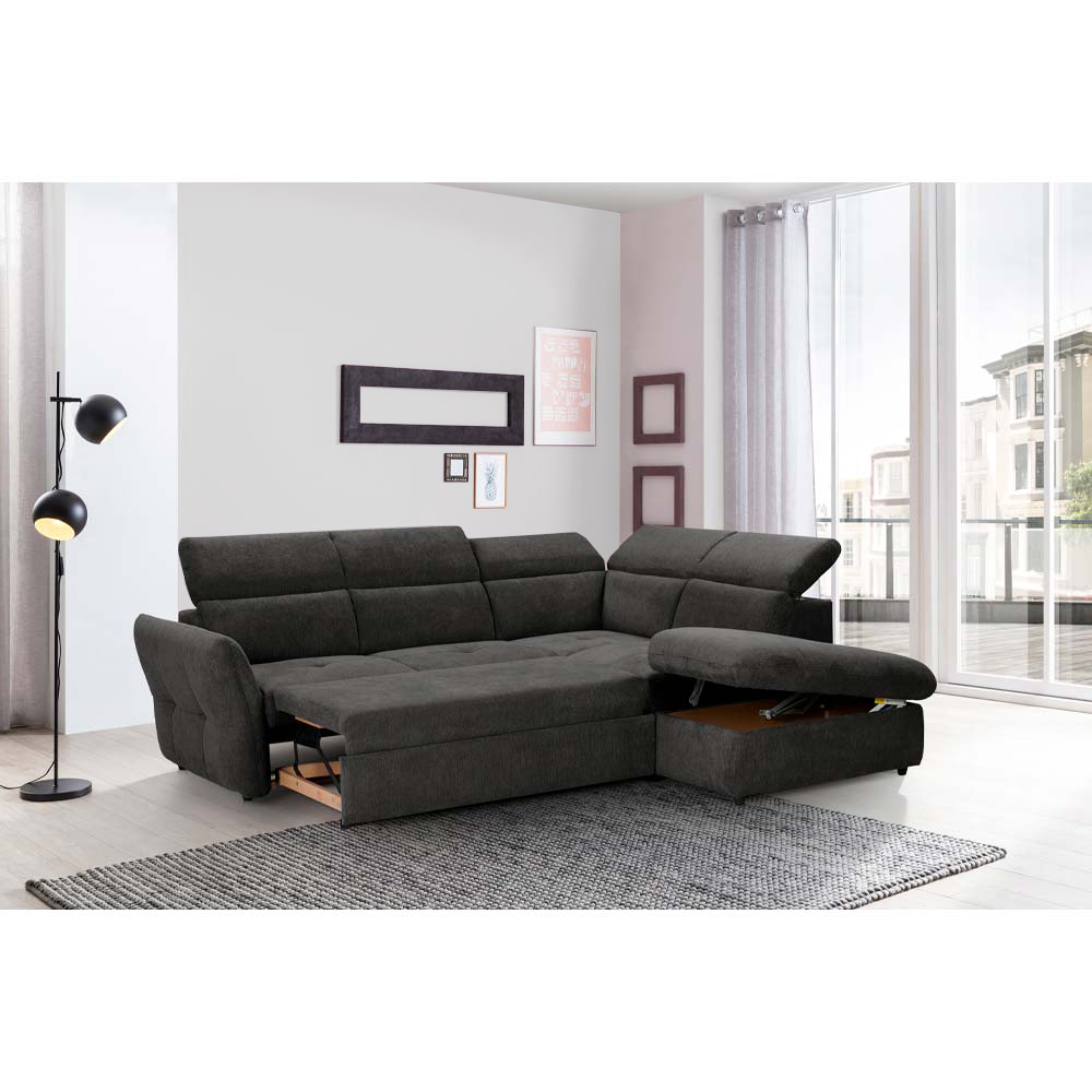 MONSERAT ΚΑΝΑΠΕΣ ΚΡΕΒΑΤΙ ΓΩΝΙΑ ΔΕΞΙΑ ΑΝΘΡΑΚΙ 254x224x90 - Image 2