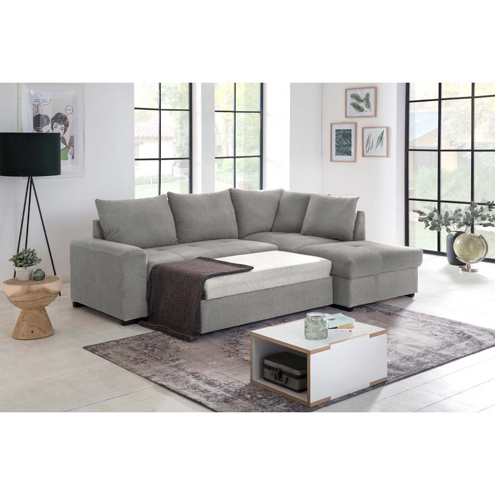 BILL ΚΑΝΑΠΕΣ ΚΡΕΒΑΤΙ ΓΩΝΙΑ ΔΕΞΙΑ ΓΚΡΙ 241x173x94 - Image 2