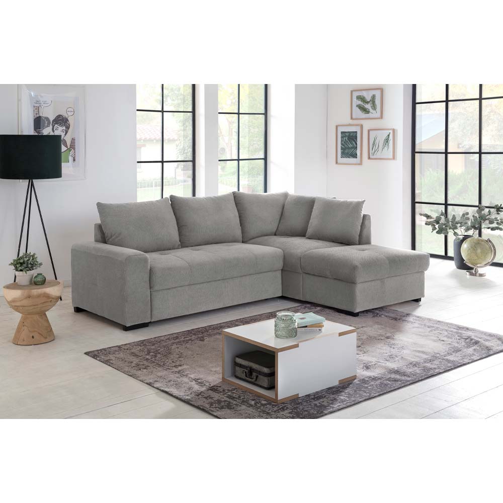 BILL ΚΑΝΑΠΕΣ ΚΡΕΒΑΤΙ ΓΩΝΙΑ ΔΕΞΙΑ ΓΚΡΙ 241x173x94 - Image 3