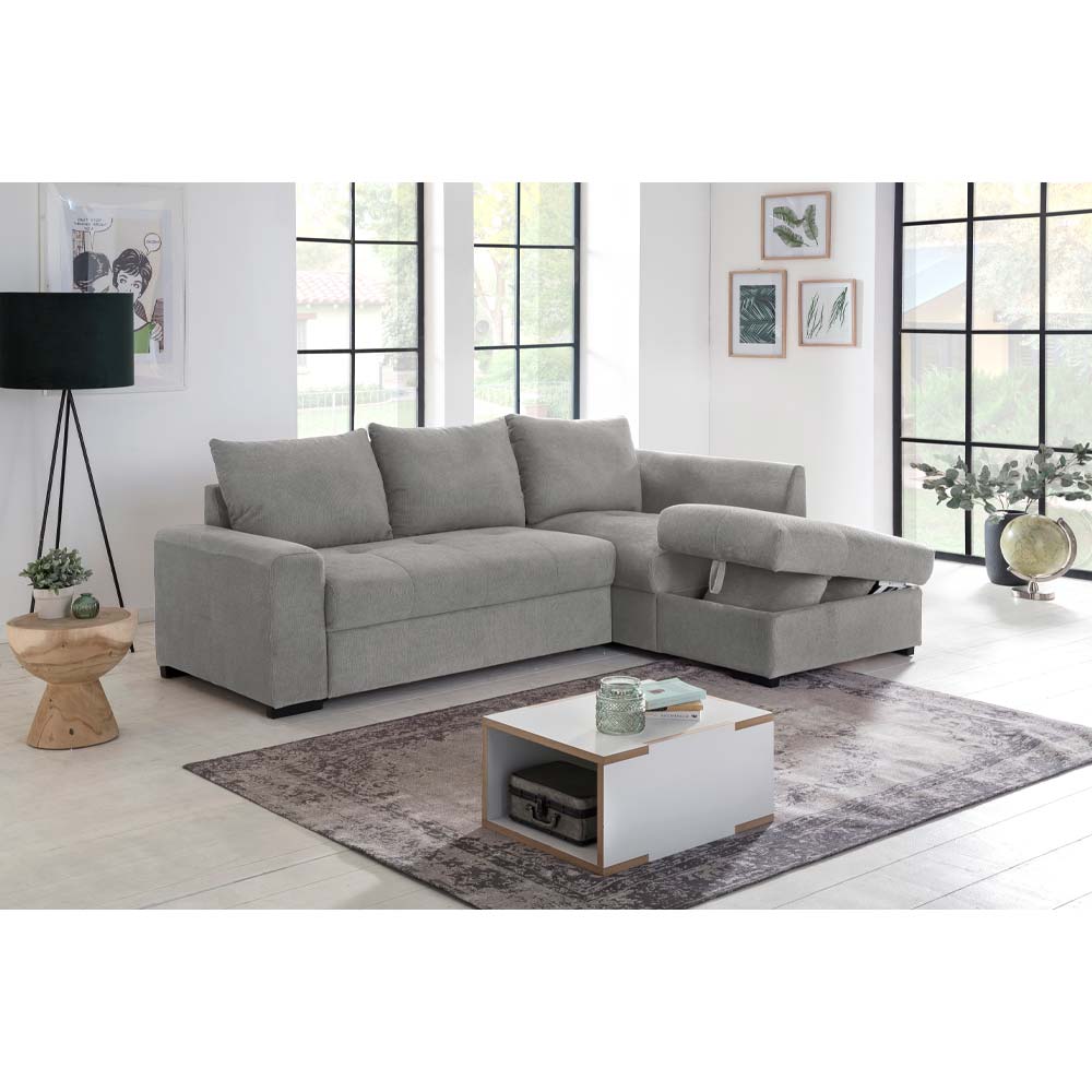 BILL ΚΑΝΑΠΕΣ ΚΡΕΒΑΤΙ ΓΩΝΙΑ ΔΕΞΙΑ ΓΚΡΙ 241x173x94 - Image 5