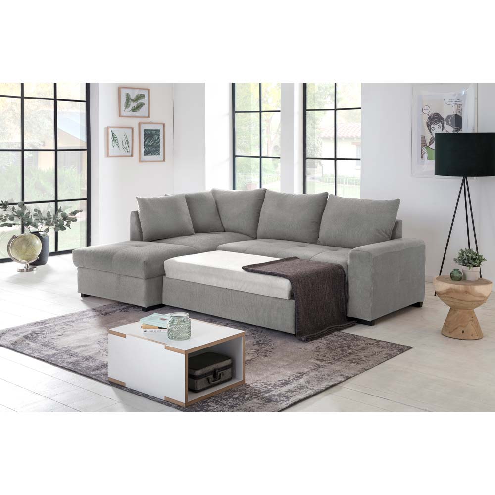 BILL ΚΑΝΑΠΕΣ ΚΡΕΒΑΤΙ ΓΩΝΙΑ ΑΡΙΣΤΕΡΗ ΓΚΡΙ 241x173x94 - Image 2