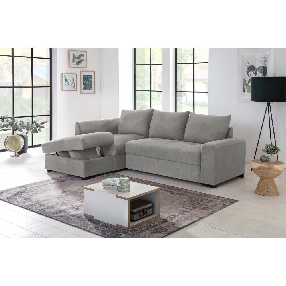 BILL ΚΑΝΑΠΕΣ ΚΡΕΒΑΤΙ ΓΩΝΙΑ ΑΡΙΣΤΕΡΗ ΓΚΡΙ 241x173x94 - Image 5