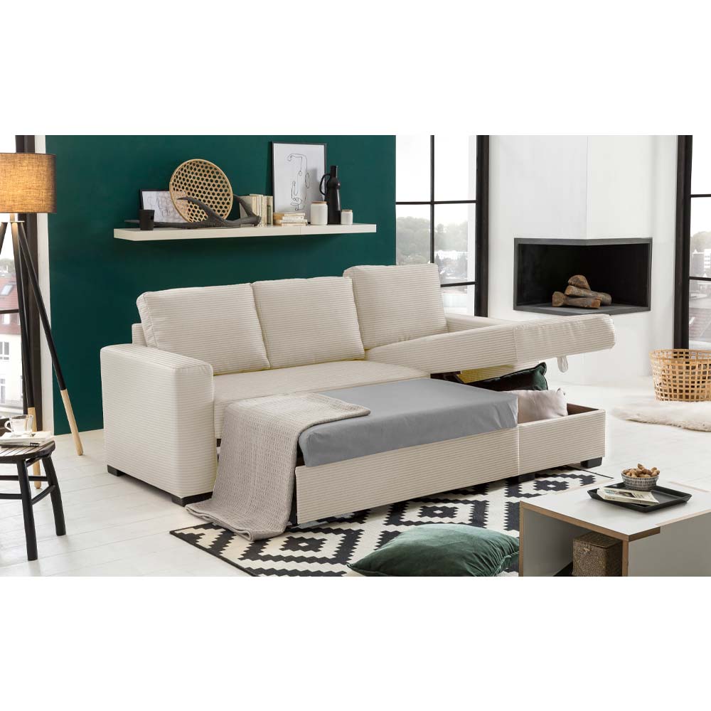 ALDO CRISTIANO ΚΑΝΑΠΕΣ ΚΡΕΒΑΤΙ ΓΩΝΙΑ ΑΝΑΣΤΡΕΨΙΜΗ OFF WHITE 220x150x88 - Image 2