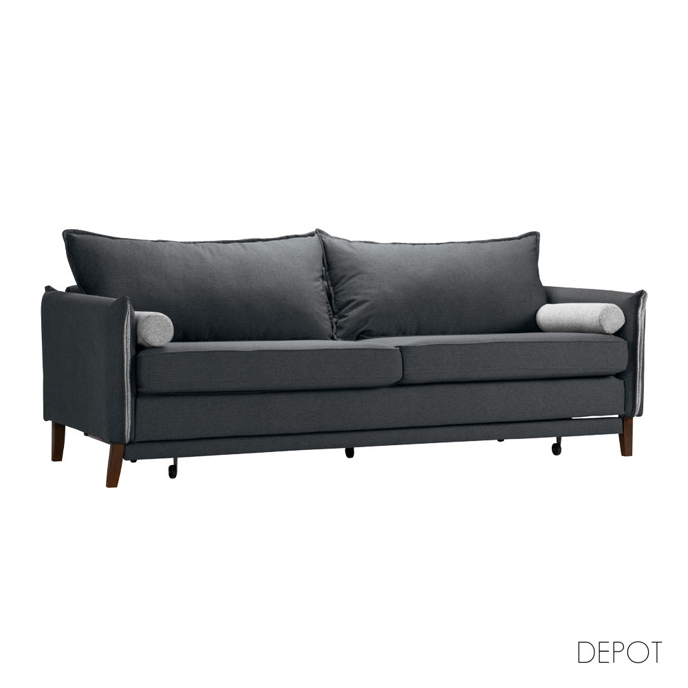 COMMODO ΚΑΝΑΠΕΣ ΚΡΕΒΑΤΙ 3ΘΕΣΙΟΣ ΑΝΘΡΑΚΙ NEVE 97 ΓΚΡΙ NEVE 83 230x81x88