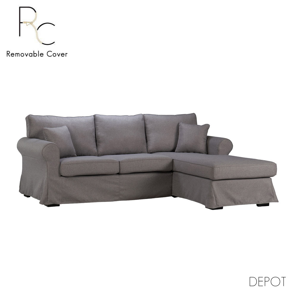 ASHLEY ΚΑΝΑΠΕΣ ΓΩΝΙΑ ΔΕΞΙΑ ΜΕ ΑΠΟΣΥΡΟΜΕΝΟ ΓΚΡΙ TWIST 19 236x171x91