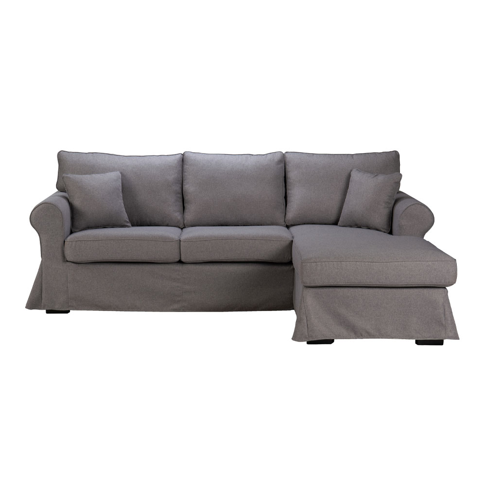 ASHLEY ΚΑΝΑΠΕΣ ΓΩΝΙΑ ΔΕΞΙΑ ΜΕ ΑΠΟΣΥΡΟΜΕΝΟ ΓΚΡΙ TWIST 19 236x171x91 - Image 2