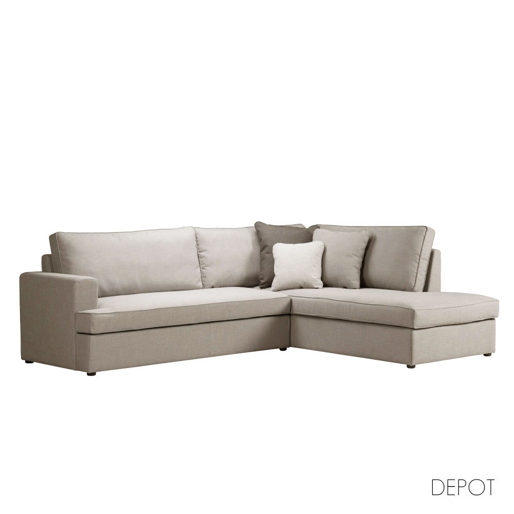 REMIX ΚΑΝΑΠΕΣ ΓΩΝΙΑ ΔΕΞΙΑ BEIGE MEMORY 02 264x202x84