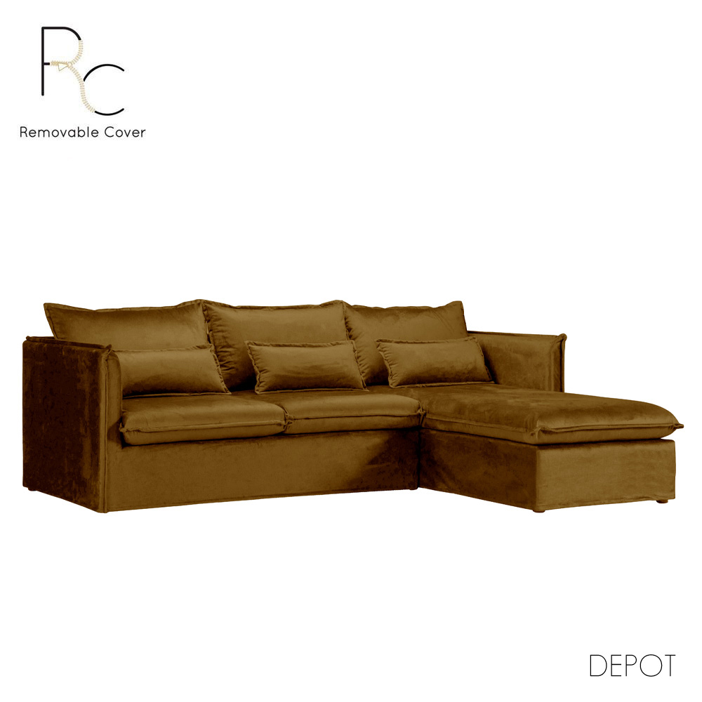 ONE ONLY ΚΑΝΑΠΕΣ ΓΩΝΙΑ ΔΕΞΙΑ ΧΡΥΣΟ 258x180x90