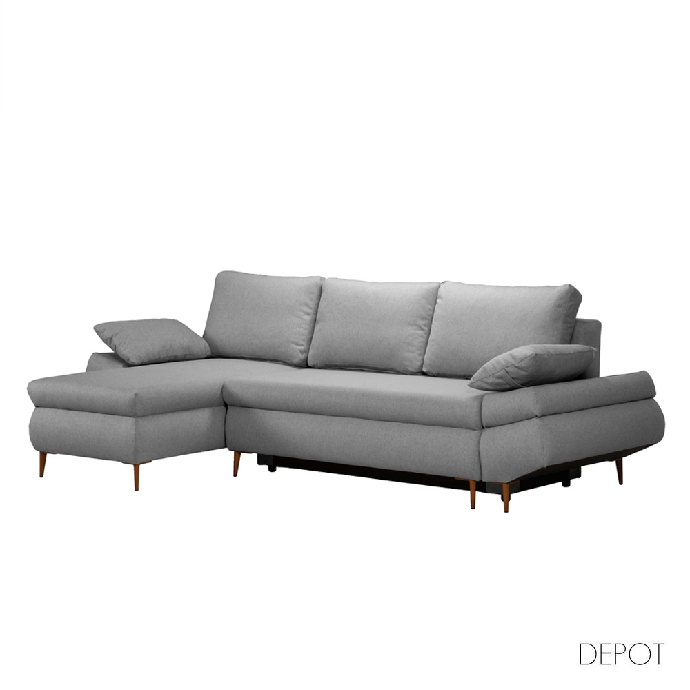 JACOB ΚΑΝΑΠΕΣ ΚΡΕΒΑΤΙ ΓΩΝΙΑ ΑΡΙΣΤΕΡΗ ΓΚΡΙ NEVE 83 264x154x84.7cm