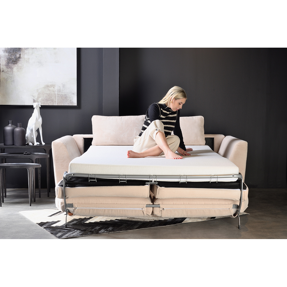 COCOON ΚΑΝΑΠΕΣ ΚΡΕΒΑΤΙ 3ΘΕΣΙΟΣ BEIGE LINCOLN 03 208x94x92 - Image 4