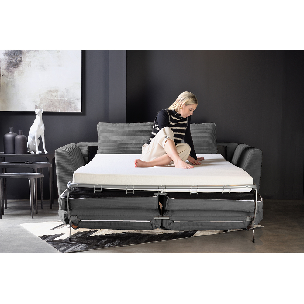 COCOON ΚΑΝΑΠΕΣ ΚΡΕΒΑΤΙ 3ΘΕΣΙΟΣ ΓΚΡΙ LINCOLN 90 208x94x92 - Image 3