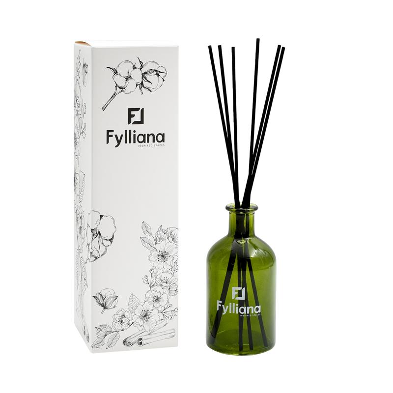 ΑΡΩΜΑΤΙΚΟ ΧΩΡΟΥ ΓΥΑΛΙΝΟ ΜΠΟΥΚΑΛΑΚΙ ΜΕ STICKS FL013 "ΣΑΜΠΑΝΙΑ" ΚΑΙ ΣΥΣΚΕΥΑΣΙΑ ΔΩΡΟΥ ΠΡΑΣΙΝΟ ΧΡΩΜΑ 200ml - Image 2