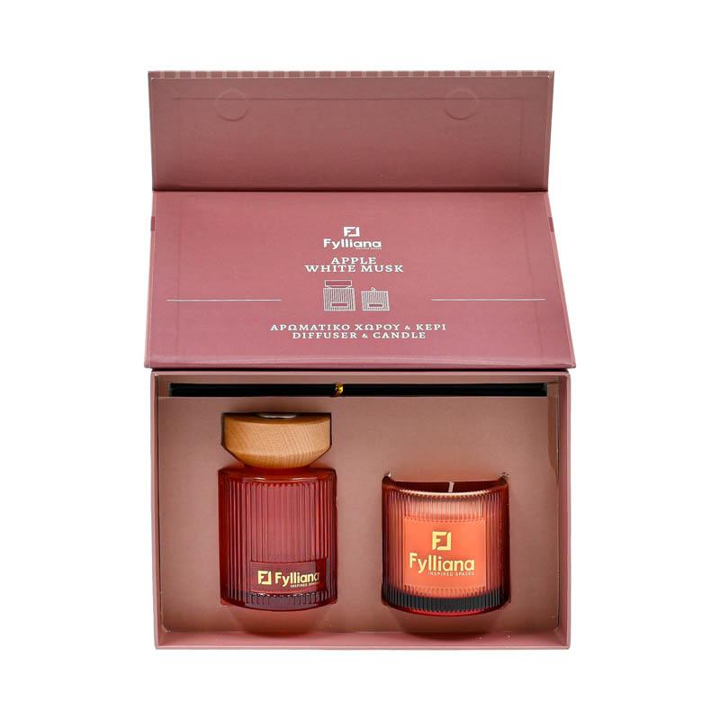 ΑΡΩΜΑΤΙΚΟ ΣΕΤ ΔΩΡΟΥ "Apple white musk " FL25161 (Διαχύτης 150ml + Κερί 150g) - Image 3