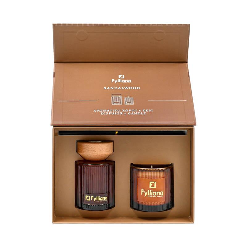 ΑΡΩΜΑΤΙΚΟ ΣΕΤ ΔΩΡΟΥ "Sandalwood" FL25161 (Διαχύτης 150ml + Κερί 150g) - Image 3