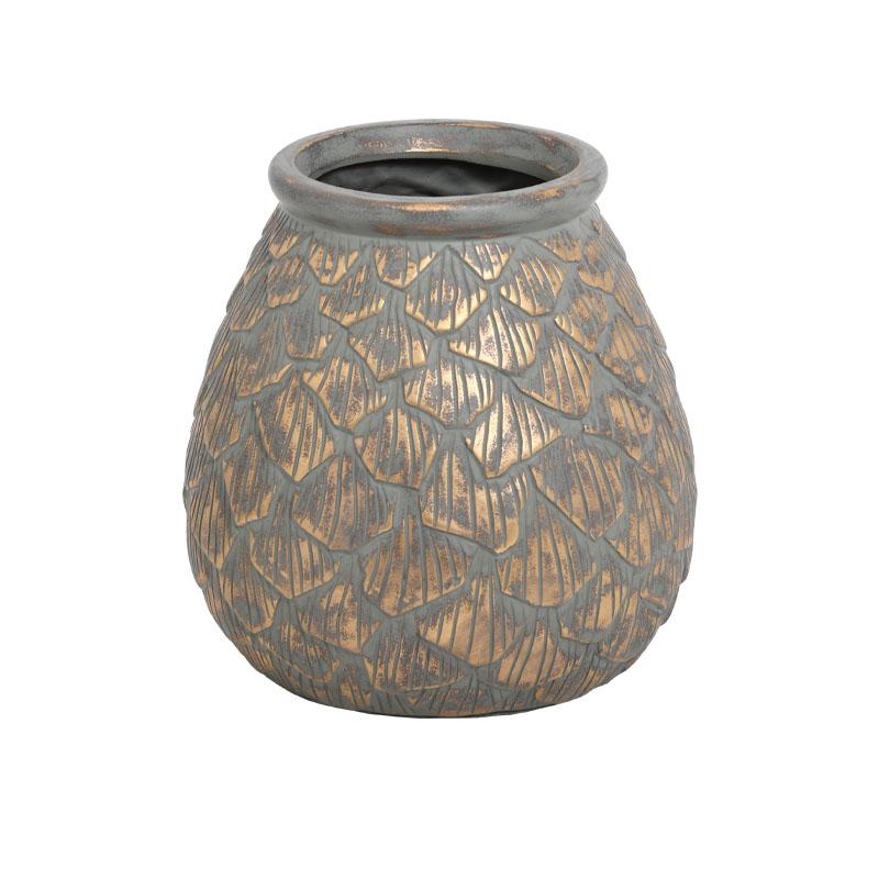 ΒΑΖΟ "Leaf" ΒΕΡΑΜΑΝ-ΧΡΥΣΟ 20εκ