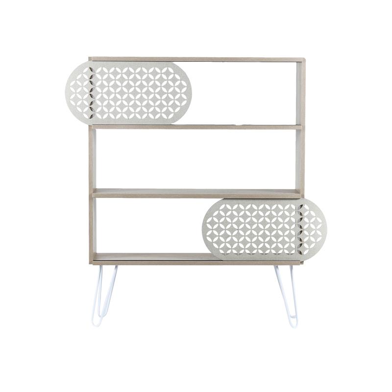 ΒΙΒΛΙΟΘΗΚΗ-ΡΑΦΙΕΡΑ "Elmira" ΟΑΚ-ΛΕΥΚΟ 117x25x94εκ - Image 3