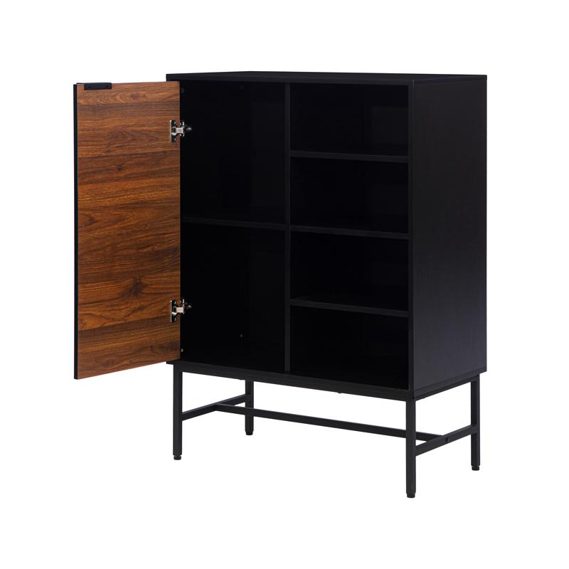 ΒΙΒΛΙΟΘΗΚΗ-ΡΑΦΙΕΡΑ ΜΕ 4 ΡΑΦΙΑ KAI 1 ΝΤΟΥΛΑΠΙ FL2405 ΜΑΥΡΟ-ΚΑΦΕ ΧΡΩΜΑ 80x40x110εκ - Image 3