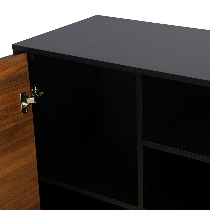 ΒΙΒΛΙΟΘΗΚΗ-ΡΑΦΙΕΡΑ ΜΕ 4 ΡΑΦΙΑ KAI 1 ΝΤΟΥΛΑΠΙ FL2405 ΜΑΥΡΟ-ΚΑΦΕ ΧΡΩΜΑ 80x40x110εκ - Image 5