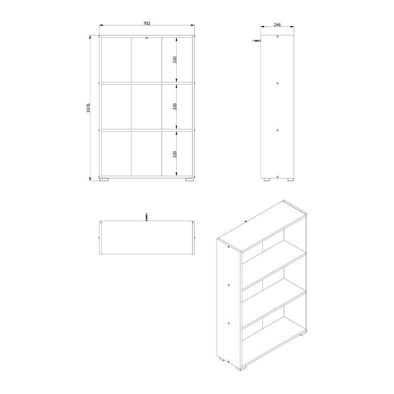 ΒΙΒΛΙΟΘΗΚΗ TOMAR 3 SONOMA 70x24,5x107,5εκ - Image 5
