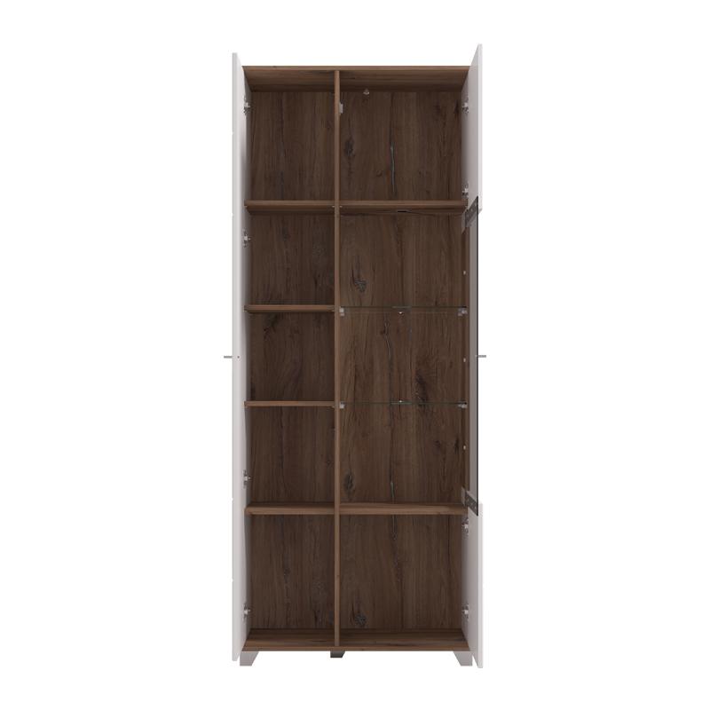 ΒΙΤΡΙΝΑ BURGUNDY 2K VS1 200 ΛΕΥΚΟ-FLAGSTAFF OAK-ΛΕΥΚΟ HIGH GLOSS FOIL 78,5x40x197εκ s.p.k - Image 4