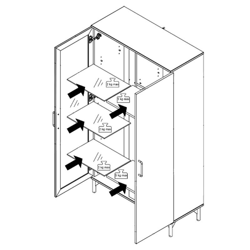 ΒΙΤΡΙΝΑ CORSICA 2K VS1 FLAGSTAFF OAK-ΜΑΥΡΟ 84,5x35x153εκ - Image 7
