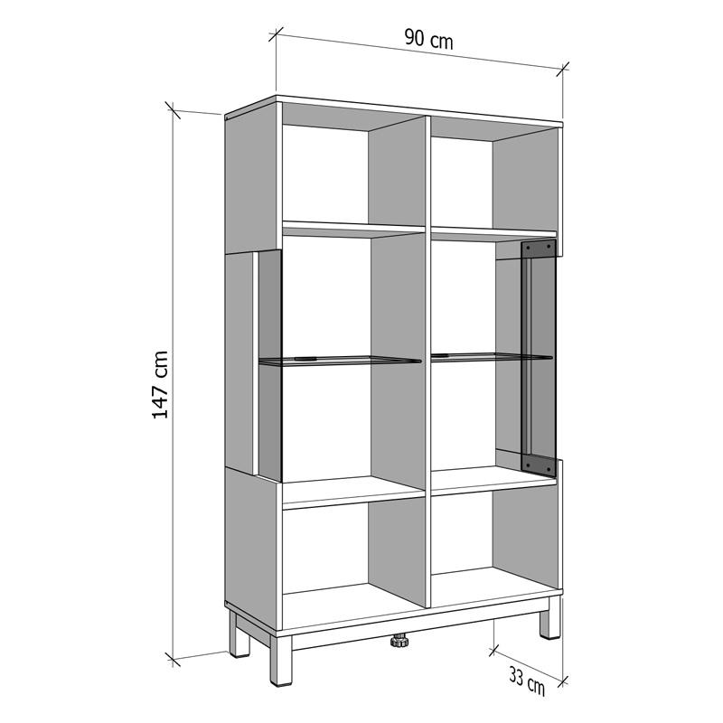 ΒΙΤΡΙΝΑ ESSEX 2K VS2 147 CASHMERE/ARTISAN OAK 90x35x147εκ - Image 6