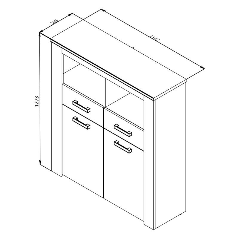 ΒΙΤΡΙΝΑ Kent POP 2F GREY OAK-WHITE OAK 114x36x127εκ knt - Image 7