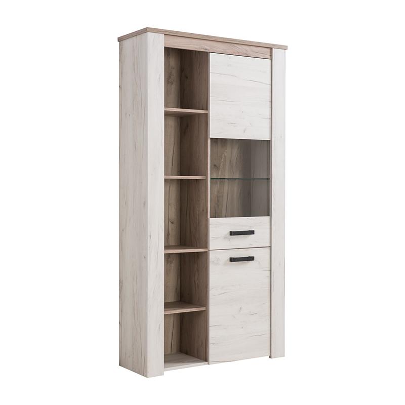 ΒΙΤΡΙΝΑ Kent POP V GREY OAΚ-WHITE OAK 99x36x195εκ knt