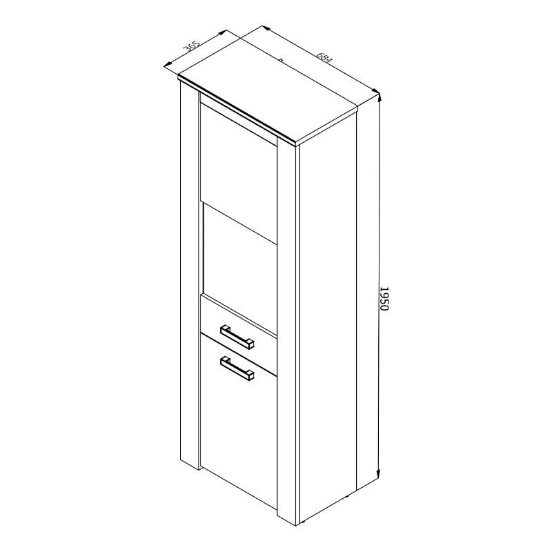 ΒΙΤΡΙΝΑ Kent VS GREY OAK-WHITE OAK 68x36x195εκ knt - Image 8
