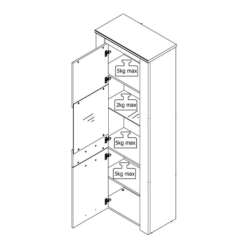 ΒΙΤΡΙΝΑ Kent VS GREY OAK-WHITE OAK 68x36x195εκ knt - Image 9