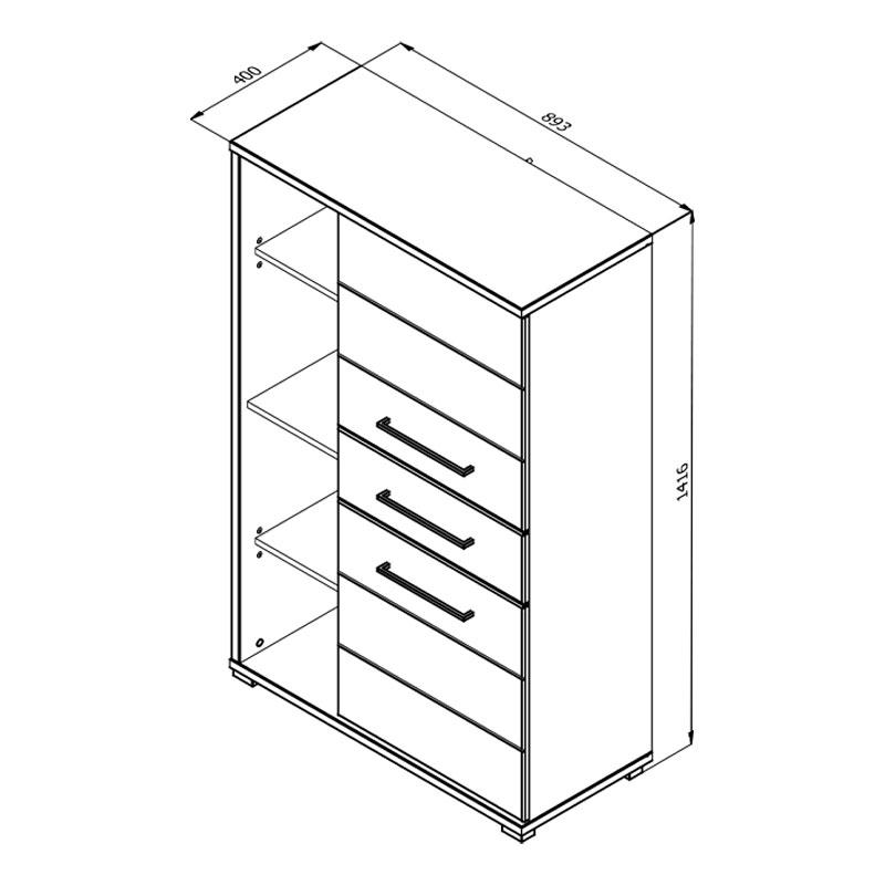 ΒΙΤΡΙΝΑ LISABON POP ARTISAN OAK-ΓΚΡΙ ΓΡΑΦΙΤΗΣ-ΓΚΡΙ MAT 89.5*40*141.5 - Image 7