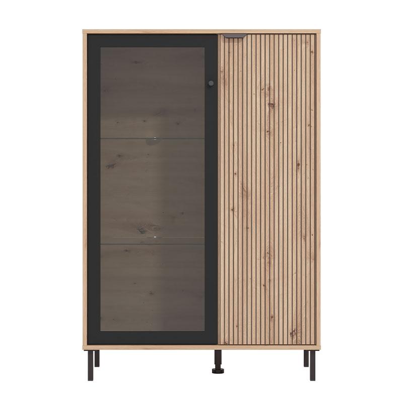 ΒΙΤΡΙΝΑ MAYENNE 2K VS1 ARTISAN OAK-ΜΑΥΡΟ MAT 93x40x137εκ - Image 3