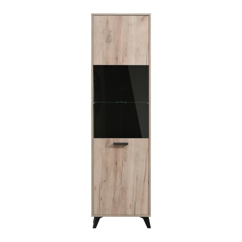 ΒΙΤΡΙΝΑ ΜΟΝΟΦΥΛΛΗ UMBRIA 1K VS GREY OAK-ΜΑΥΡΟ 53x33x191εκ - Image 3
