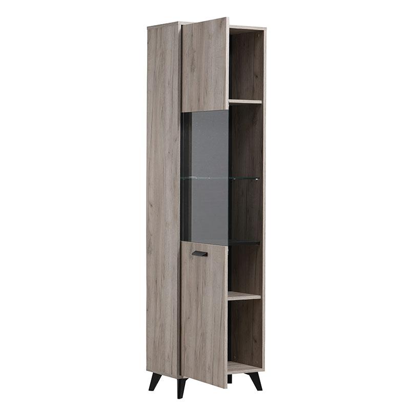 ΒΙΤΡΙΝΑ ΜΟΝΟΦΥΛΛΗ UMBRIA 1K VS GREY OAK-ΜΑΥΡΟ 53x33x191εκ - Image 5
