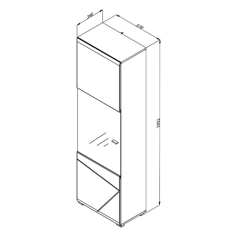 ΒΙΤΡΙΝΑ TRENTINO 1K VS ΛΕΥΚΟ-ΜΑΥΡΟ-ΛΕΥΚΗ ΛΑΚΑ 58x35x190εκ s.p.f - Image 7