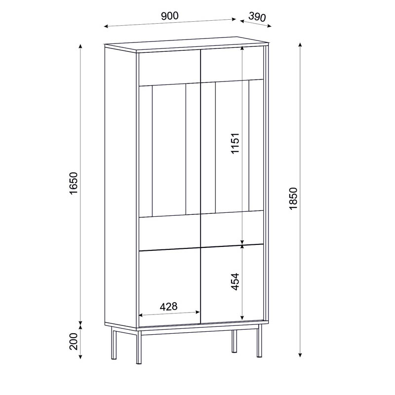 ΒΙΤΡΙΝΑ Trodel ΓΚΡΙ-GREY OAK 90*40*185 - Image 3