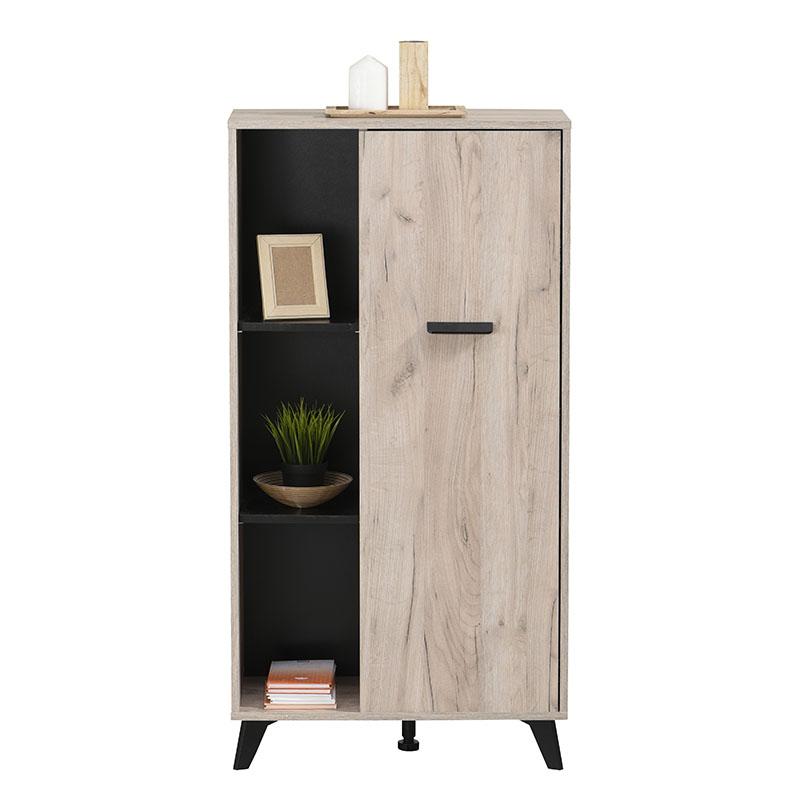 ΒΙΤΡΙΝΑ UMBRIA POP GREY OAK-ΜΑΥΡΟ 67x33x130εκ - Image 5