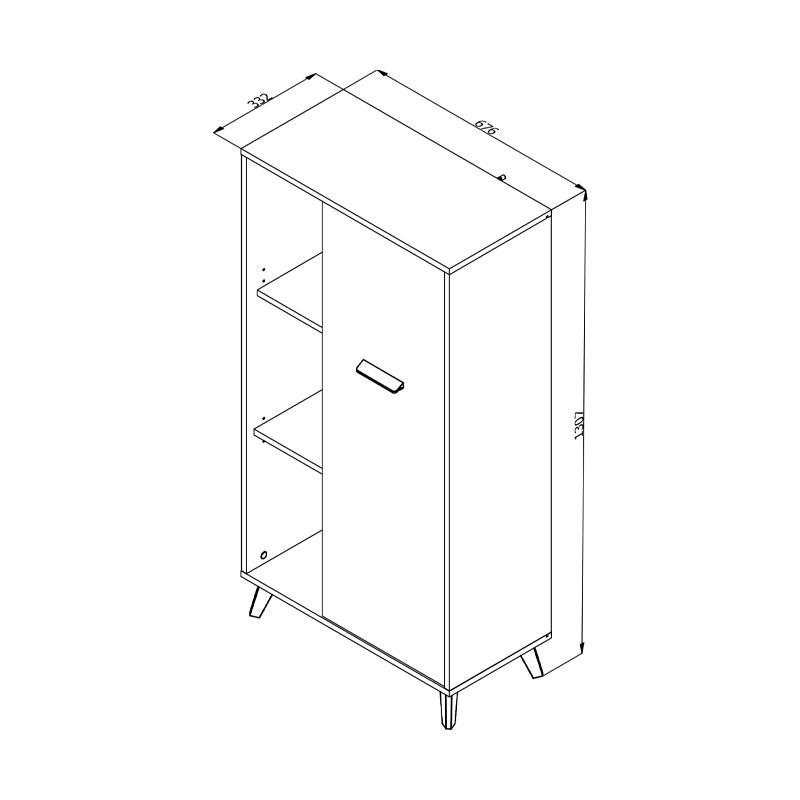 ΒΙΤΡΙΝΑ UMBRIA POP WHITE OAK - GREY OAK 67,5x33x130,5εκ f.l.d - Image 6