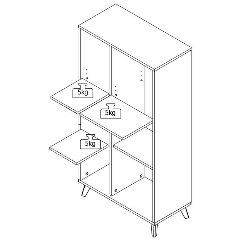 ΒΙΤΡΙΝΑ UMBRIA POP WHITE OAK - GREY OAK 67,5x33x130,5εκ f.l.d - Image 7