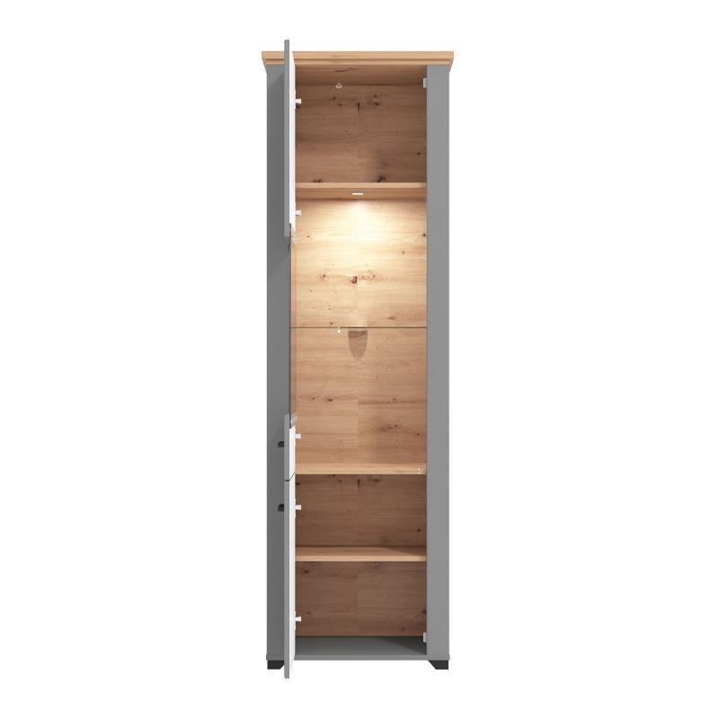 ΒΙΤΡΙΝΑ VALENCIA 1K VS1 ΓΚΡΙ-ARTISAN OAΚ-ΓΚΡΙ ΜΑΤ ΧΡΩΜΑ 61x41x195εκ F.M.A - Image 5